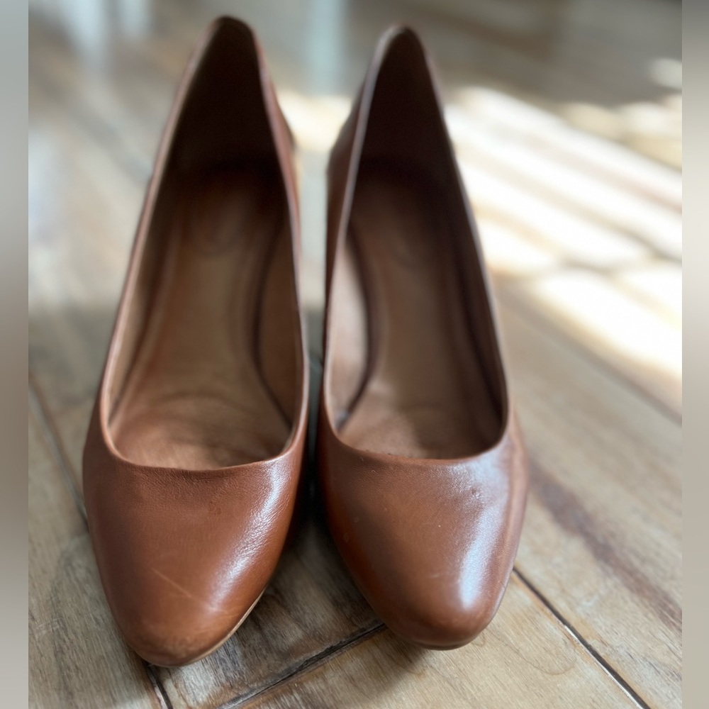 Corso Como Brown Leather Wedge Heels
